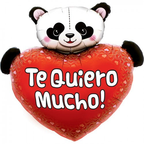36" Te Quiero Mucho Panda Heart Balloon (Spanish)