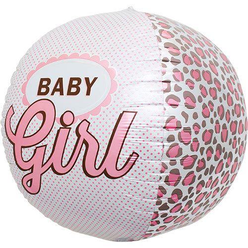 17" Baby Girl Sphere Foil Balloon