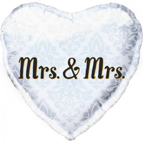 18" Mrs. & Mrs. Heart Foil Balloon