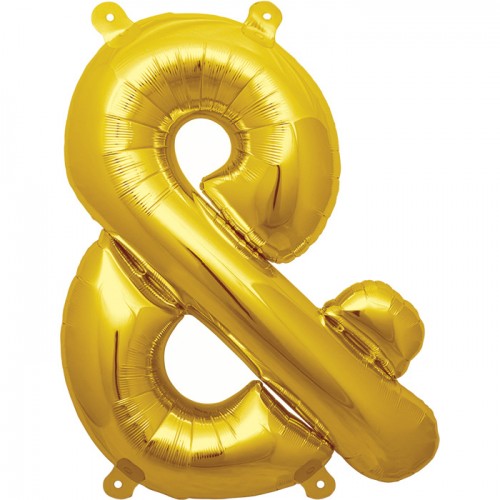 16" Airfill Only Ampersand - Gold Foil Balloon