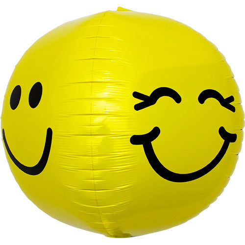 17" Smiley Face Sphere Foil Balloon