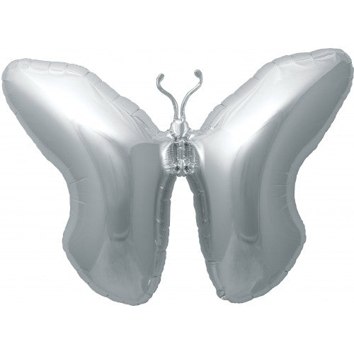 31" Silver Butterfly Foil Balloon