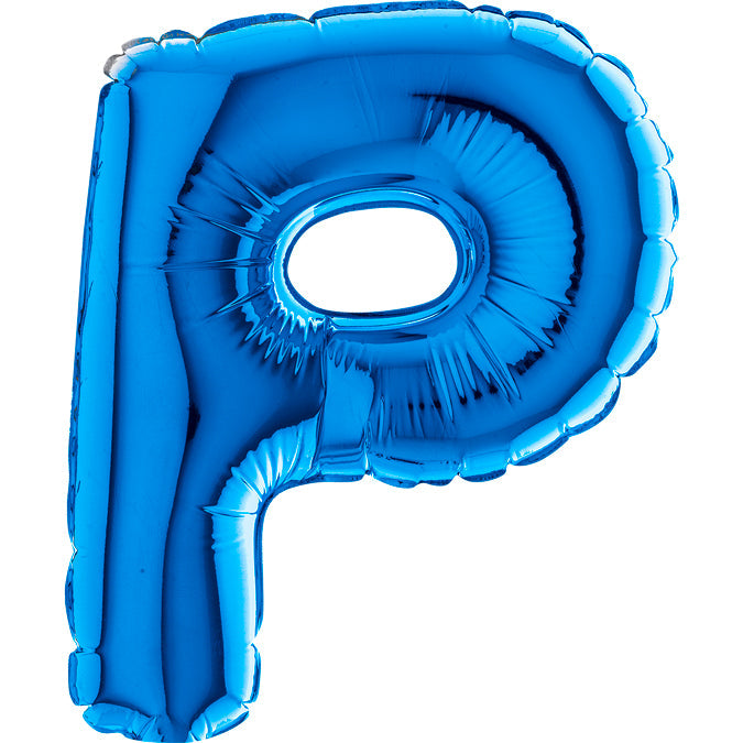7" Airfill Only (requires heat sealing) Letter P Blue Foil Balloon