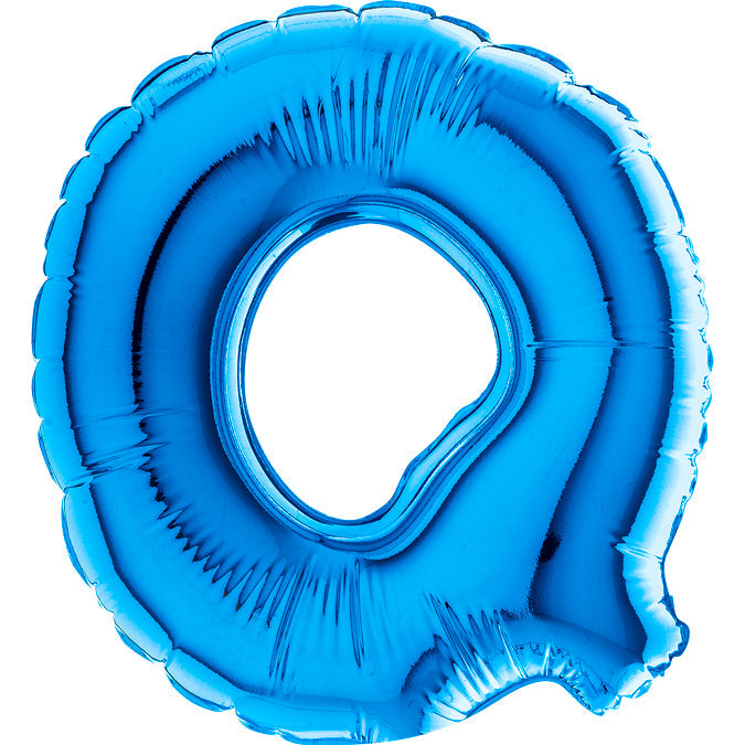 7" Airfill Only (requires heat sealing) Letter Q Blue Foil Balloon