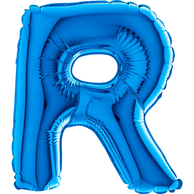 7" Airfill Only (requires heat sealing) Letter R Blue Foil Balloon