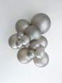 11" Pearl Metallic Silver Tuftex Latex Balloons (100 Per Bag) Manufacturer Inflated Image