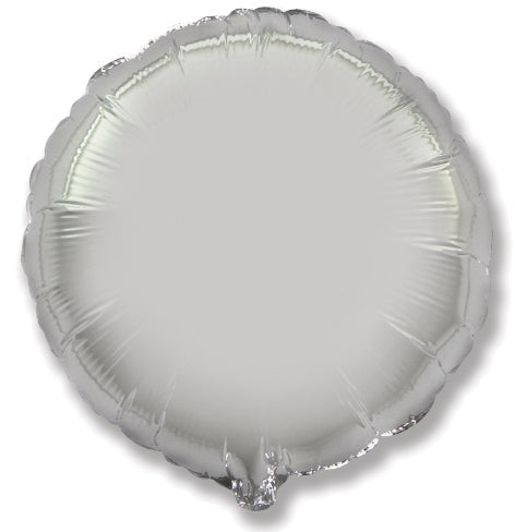 9" Airfill Only Silver Circle Foil Balloon