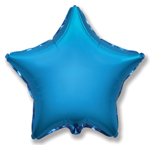 9" Airfill Only Blue Star Foil Balloon