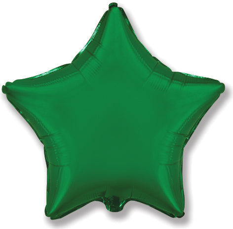 9" Airfill Only Green Star Foil Balloon