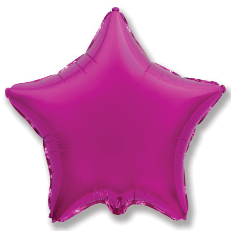 9" Airfill Only Magenta Star Foil Balloon