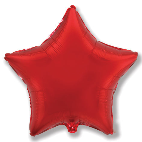 9" Airfill Only Red Star Foil Balloon
