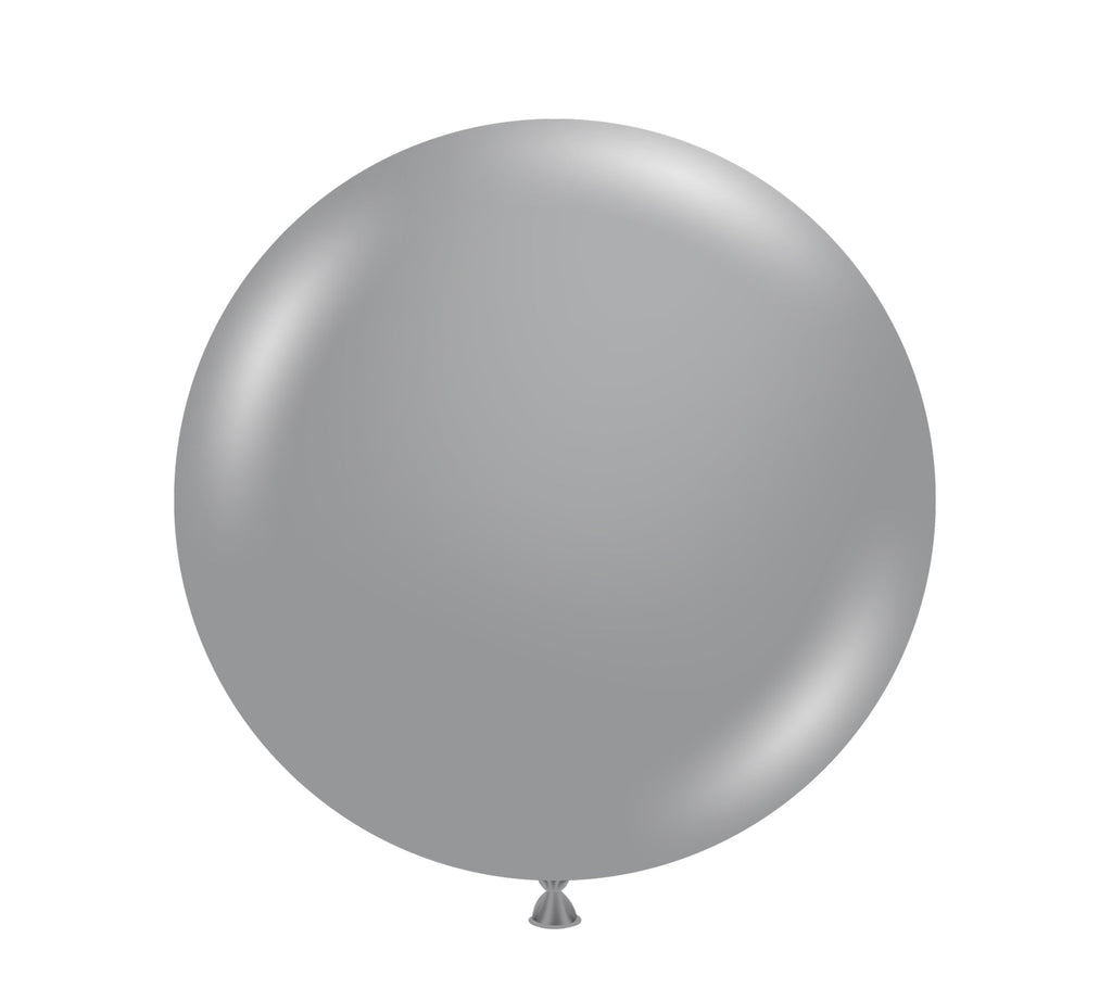 36 inch metallic pearl silver tuftex latex balloons 2 per bag tt 36232