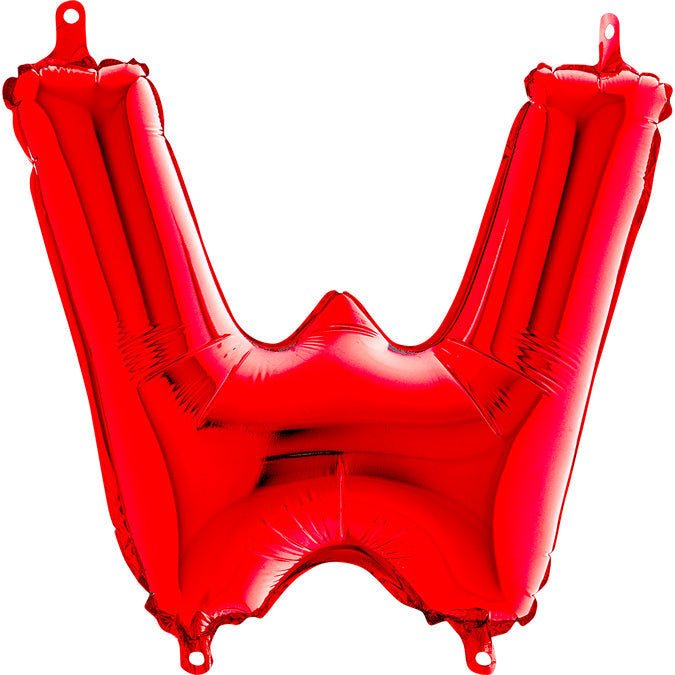14" Airfill Only Foil Balloon Self Sealing Letter W Red