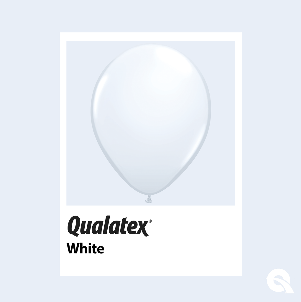 White Swatch Pioneer Qualatex Latex Balloons 