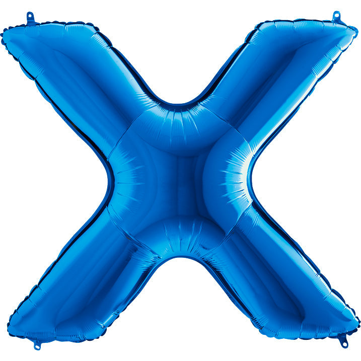 40" Foil Shape Megaloon Balloon Letter X Blue