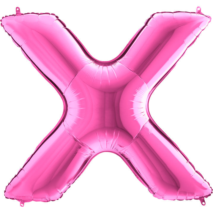 40" Foil Shape Megaloon Balloon Letter X Fuschia