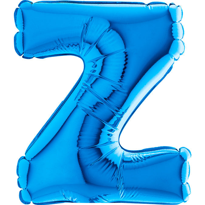 7" Airfill Only (requires heat sealing) Letter Z Blue Foil Balloon