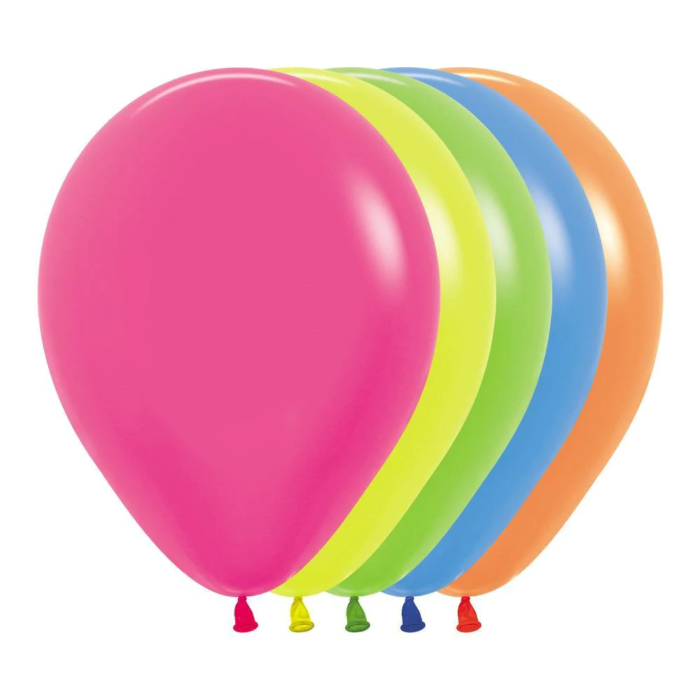 5" Latex Balloons Sempertex/Betallic (50 pieces/bag) Neon Assortment