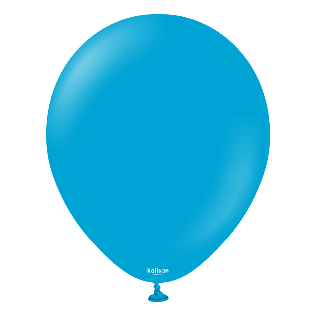 18 Inch Kalisan Balloons Latex Standard Caribbean Blue 25 Pack