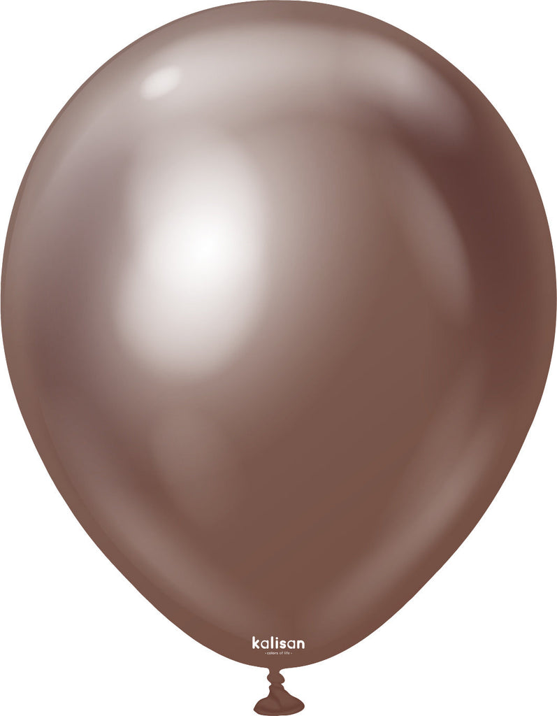 18" Kalisan Latex Balloons Mirror Chocolate (25 Per Bag)