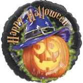 18" Halloween Pumpkin with Hat Balloon