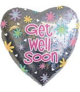 32" Get Well Soon Holographic Balloon