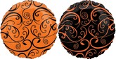 18" Orange & Black Swirl Design Balloon