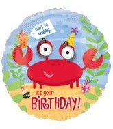 18" Crabby Happy Birthday Eye Popper Balloon