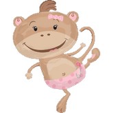 Large Shape Monkey Girl Baby Balloon