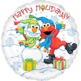 18" Elmo Happy Holidays Balloon