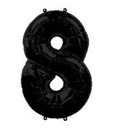 34" Anagram Brand Black Number 8 Balloon