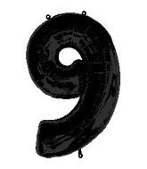 34" Anagram Brand Black Number 9 Balloon