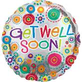 32" Get Well Soon Happy Dots Jumbo Balloon