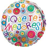 18" Que Te Mejores Happy Dots Mylar Balloon (Spanish)