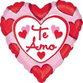 18" Te Amo Hearts Mylar Balloon (Spanish)