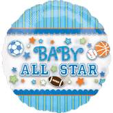 26" See Thru Baby Boy All Star Balloons