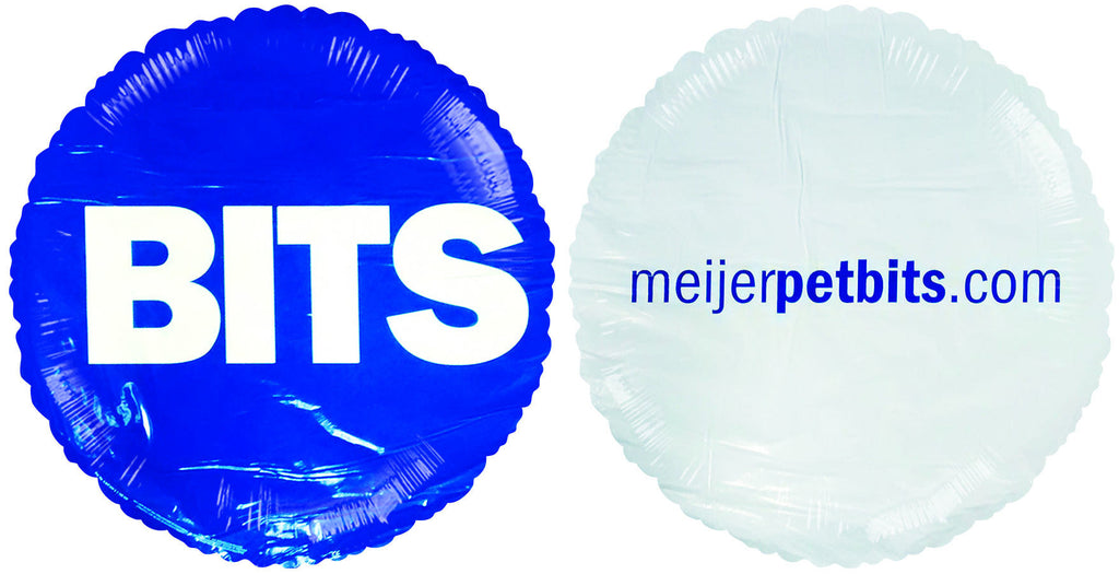 18" Meijer Pet Bits Promotional Mylar Balloons