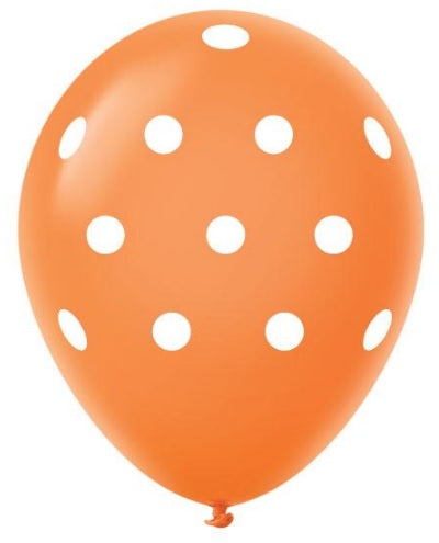 11" Polka Dots Latex Balloons (25 Count) Orange